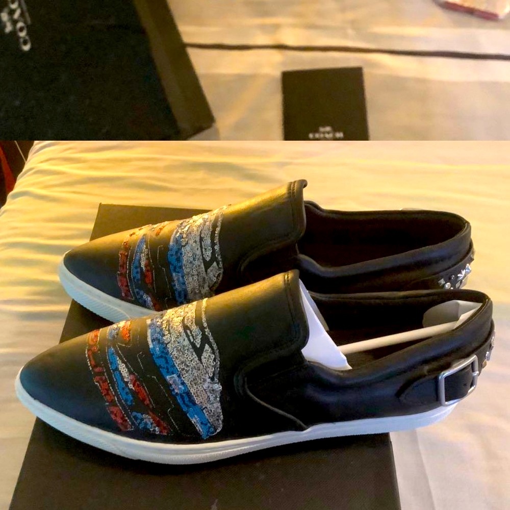 Coach C103 Sequins Race Car 🏎️ Sneakers Size 9 New in Box - Picture 2 of 8